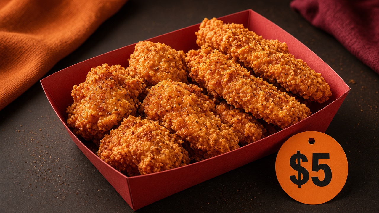 Popeyes $5 Faves Menu fried chicken and tenders with $5 value pricing