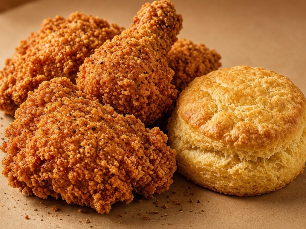 Popeyes Big Box crispy chicken and buttermilk biscuit