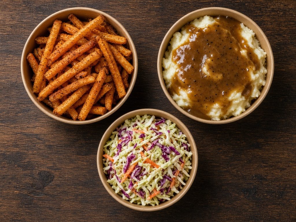 Popeyes Big Box sides Cajun fries mashed potatoes and coleslaw